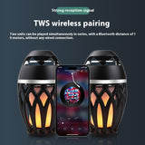 Bluetooth Flame Light Speaker Sound Led Holiday Torch Light Wireless 0 - Tophatter Daily Deals