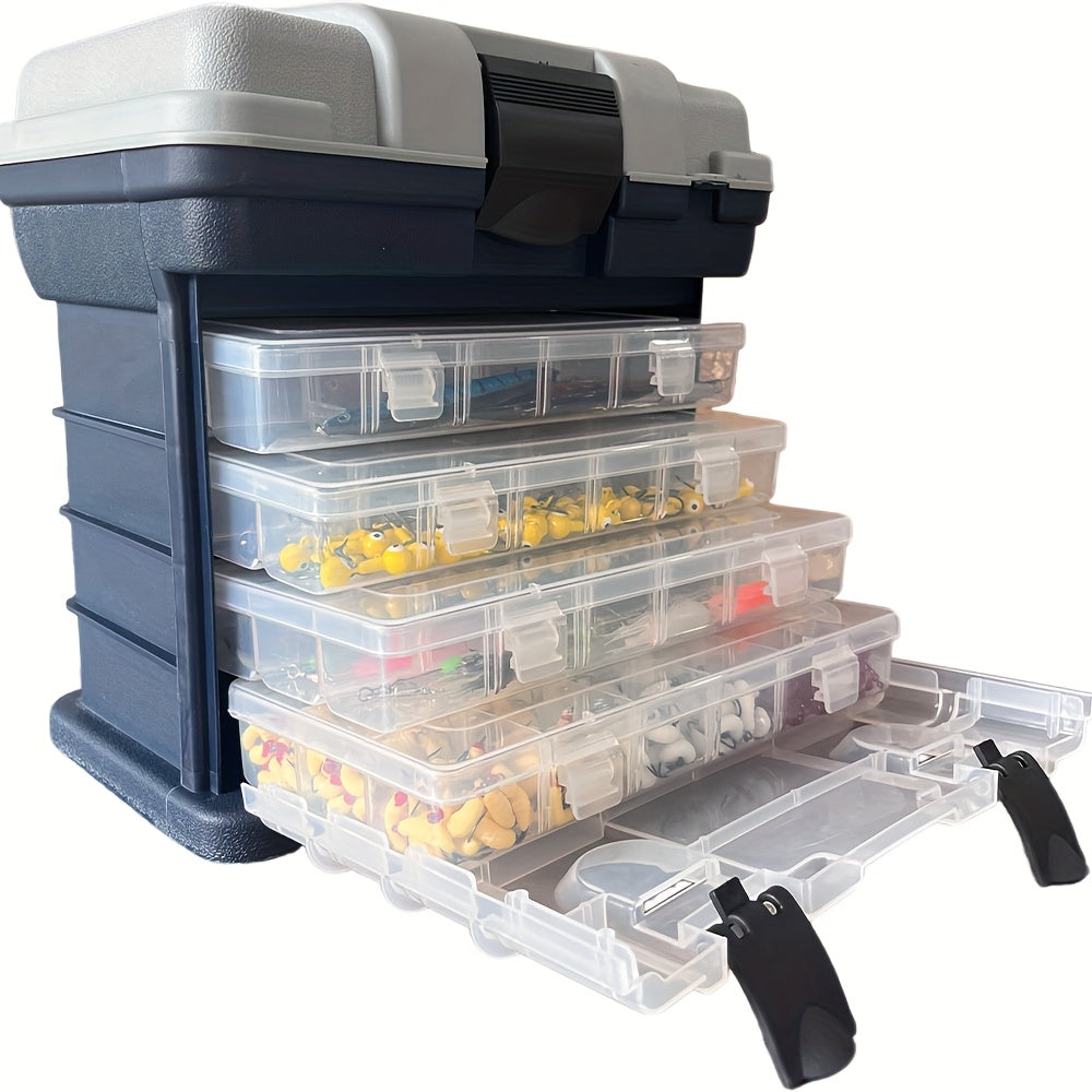 4-Tier Portable Fishing Tackle Storage Box Outdoor > Fishing - Tophatter Daily Deals