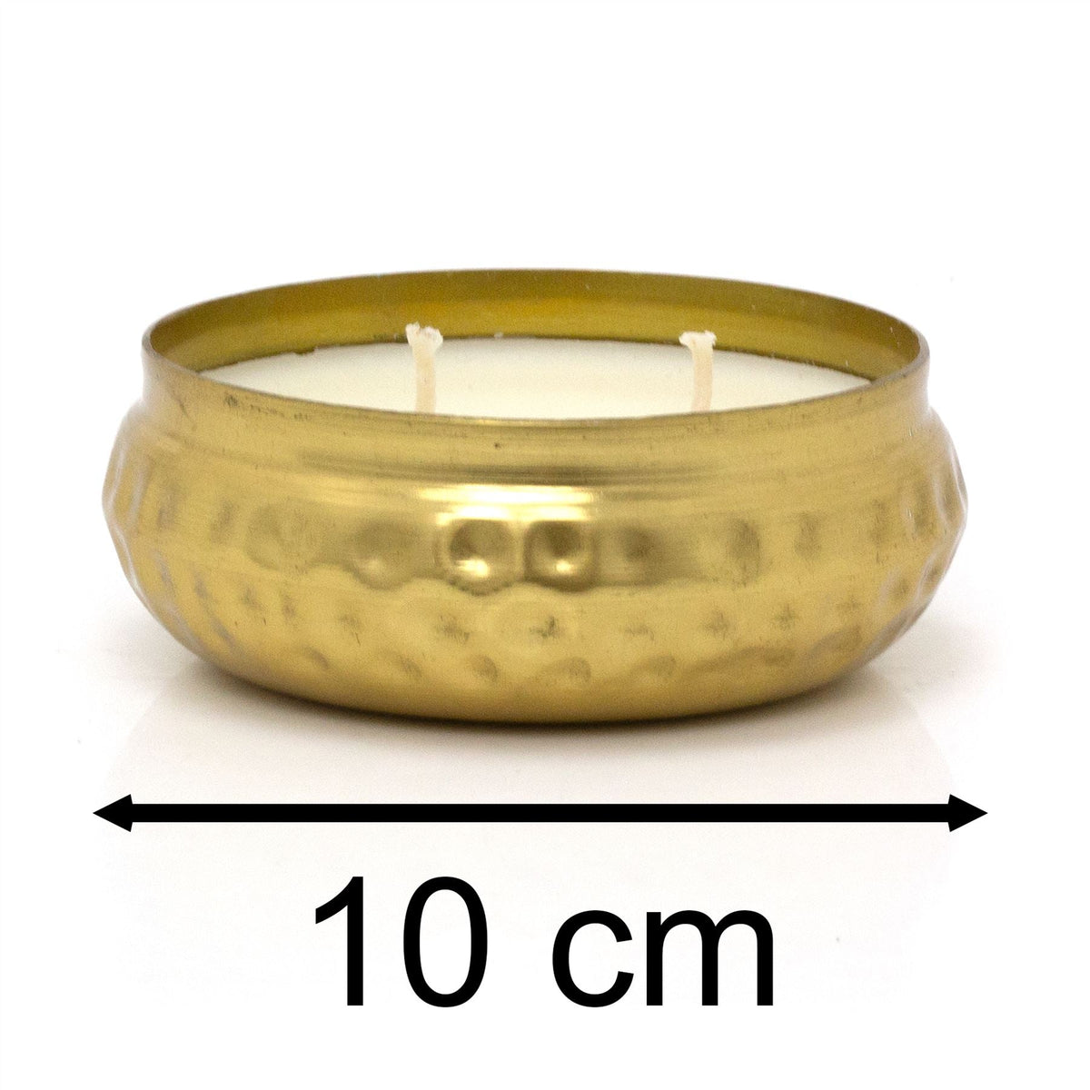 Bohemian Style Gold Metal Candle Bowl | 2 Wick Scented Candle & Holder - 10cm Scented Candle - Tophatter Daily Deals
