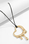 Heart Pendant Cord Necklace Gold One Size Necklaces - Tophatter Daily Deals