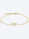 V To Z Zircon 925 Sterling Silver Bracelet W Gold One Size Bracelets - Tophatter Daily Deals