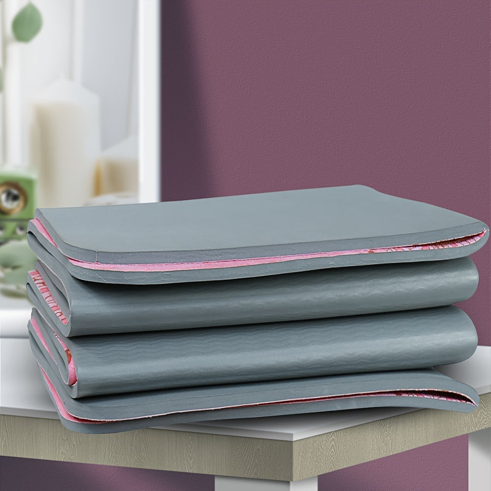 Foldable TPE Yoga Mat Pink Non-Slip Yoga & Pilates Mats - Tophatter Daily Deals