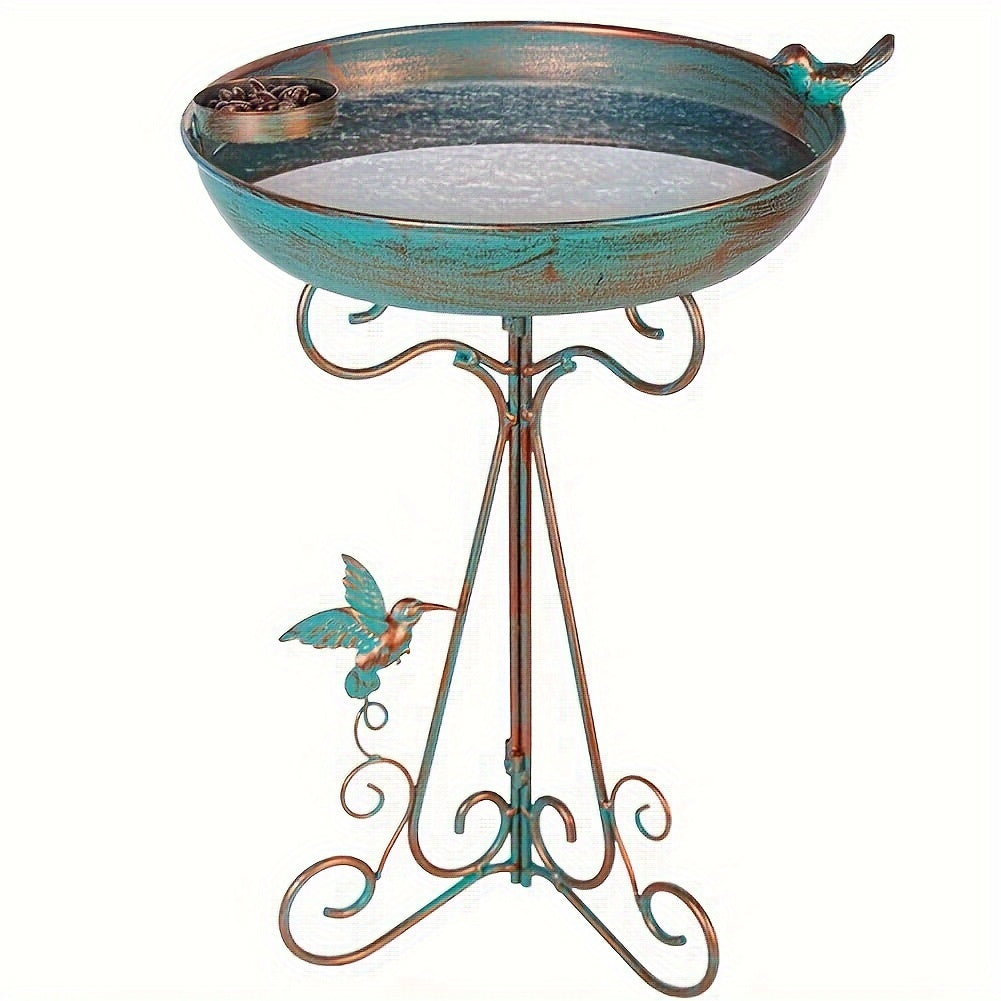 Bird Bath with Feeder Pedestal Garden Ornaments - Tophatter Daily Deals