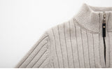 Fitted Men's Half Turtleneck Zip Sweater - Ribbed Knit 3D Changing Face Moving Picture Frame - Tophatter Daily Deals