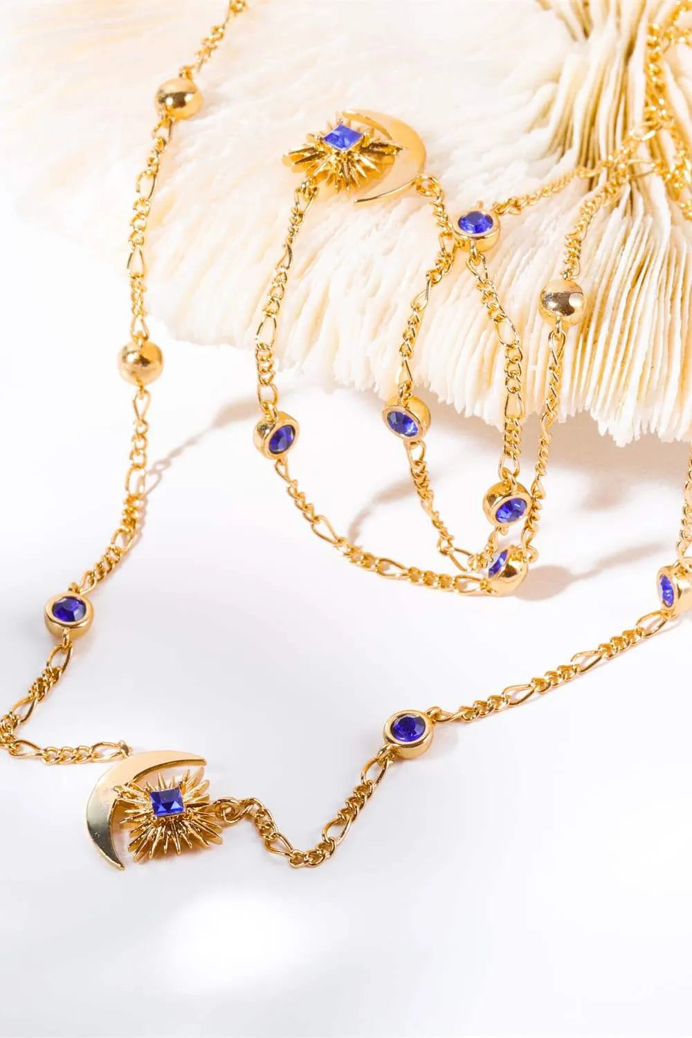 Moon & Star Shape Zircon Pendant Necklace Necklaces - Tophatter Daily Deals