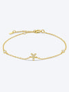 V To Z Zircon 925 Sterling Silver Bracelet Y Gold One Size Bracelets - Tophatter Daily Deals