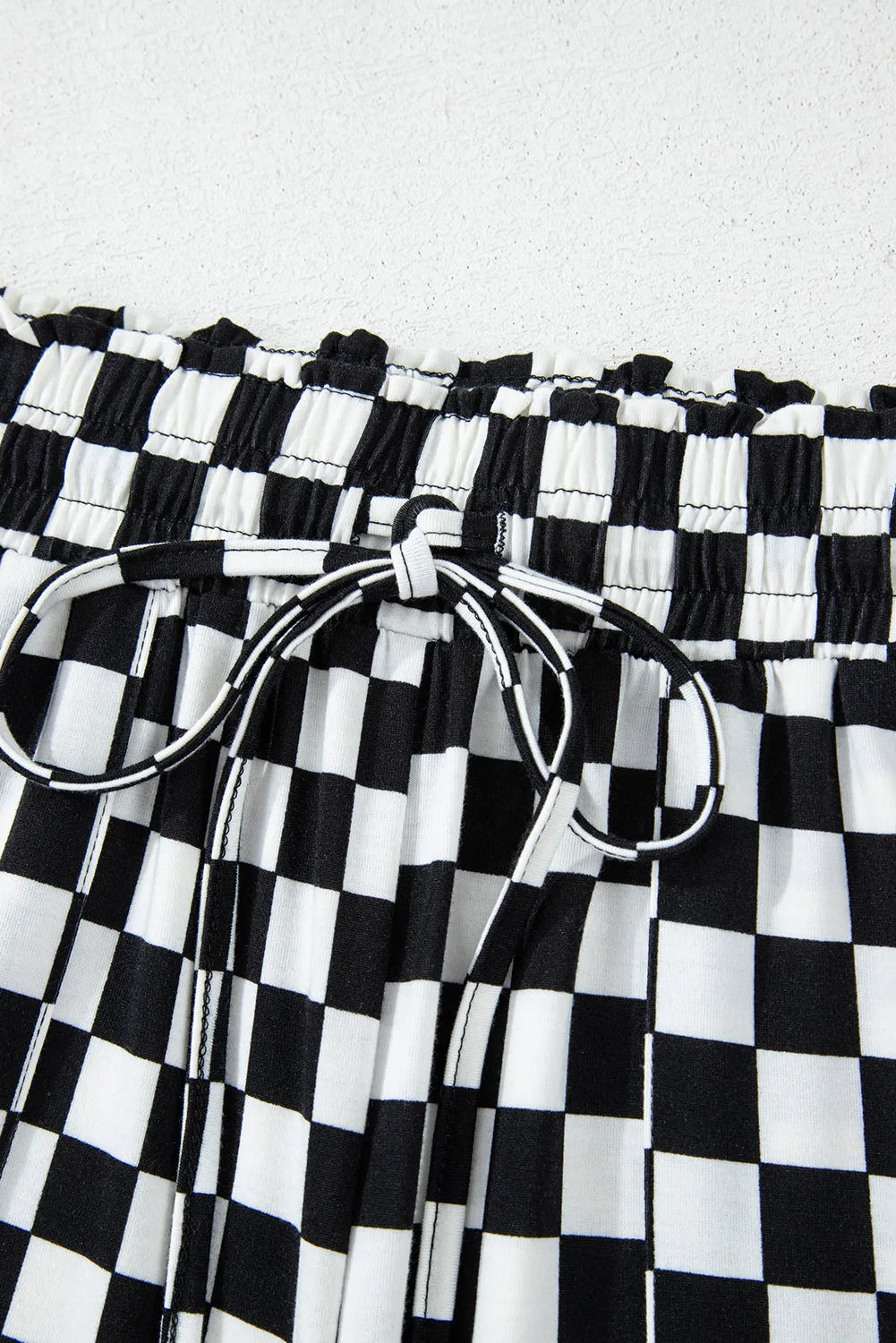 Black Checkered Print Long Sleeve Top and Pants Lounge Set Loungewear & Sleepwear/Loungewear - Tophatter Daily Deals