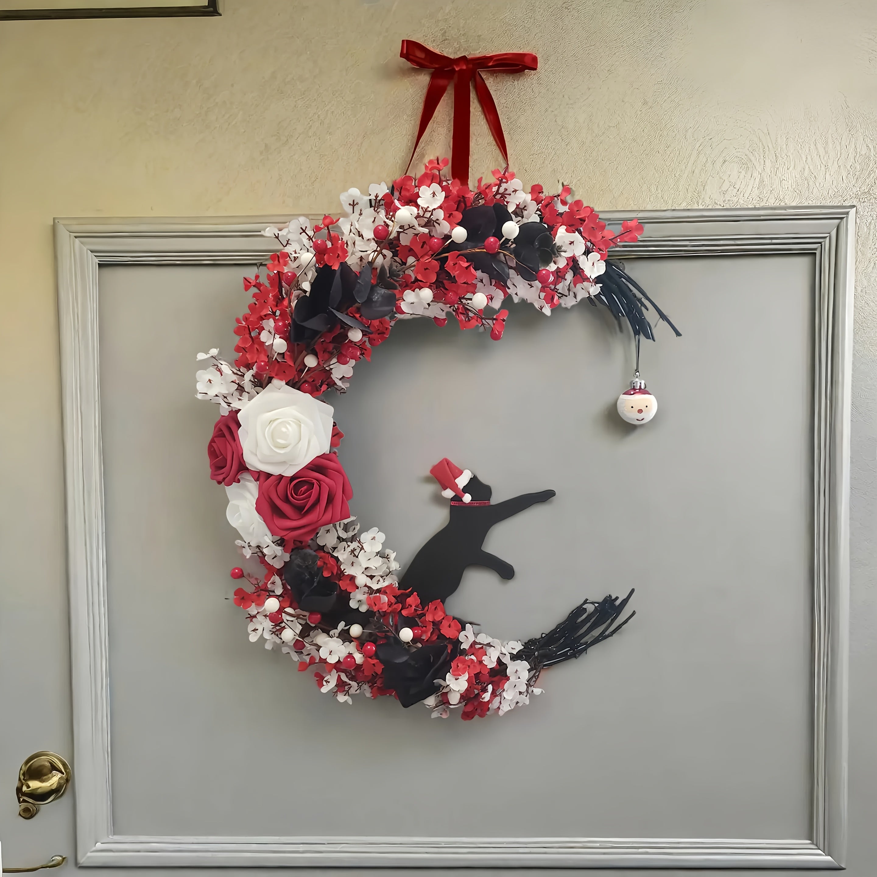 Gothic Black Cat Victorian Wreath Door Hanging Halloween - Tophatter Daily Deals