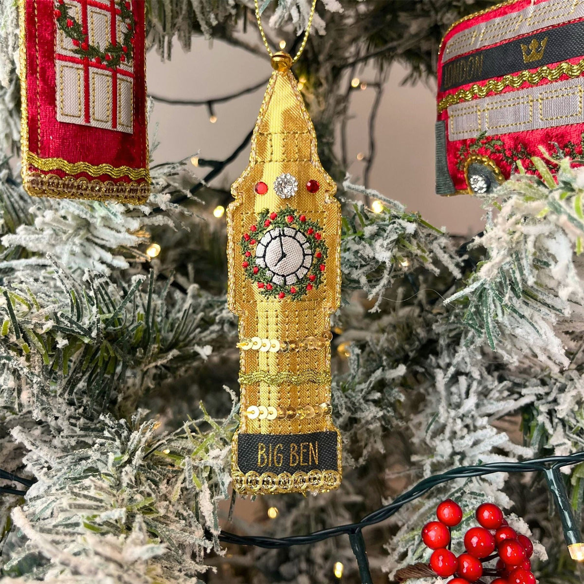 Big Ben Christmas Bauble | Luxury Fabric London Hanging Tree Ornament - 13cm Baubles - Tophatter Daily Deals