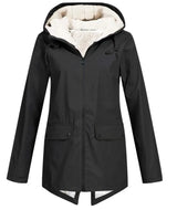 Waterproof Cozy Women’s Jacket – Fleece Lined Parka Coat Black - Tophatter Daily Deals