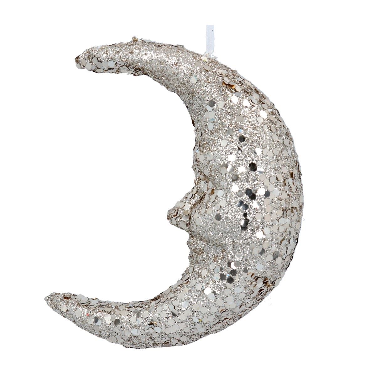 Gisela Graham Gold Moon Christmas Decoration, 13cm Hanging Ornament Tree Decoration - Tophatter Daily Deals
