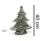 Snow Topped Mini Artificial Christmas Tree Light | Xmas Tree Decoration With 20 Led Lights Battery Operated | Christmas Tree Ornament - 40cm Ornament - Tophatter Daily Deals