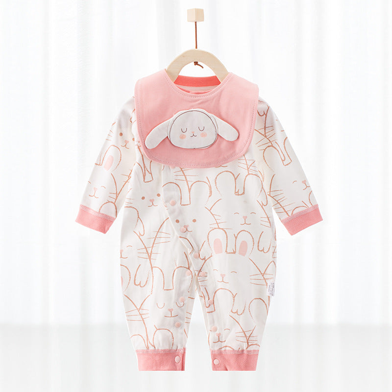 Baby's Pure Cotton Thermal Jumpsuit Pink rabbit 90cm 0 - Tophatter Daily Deals