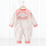 Baby's Pure Cotton Thermal Jumpsuit Pink rabbit 90cm 0 - Tophatter Daily Deals