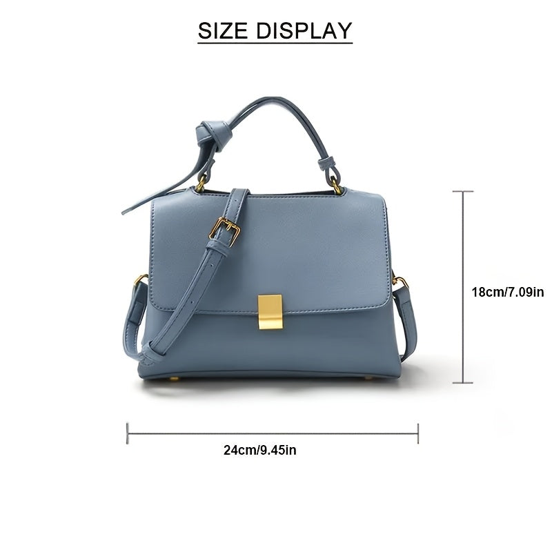Top Handle Flap Handbag with Gold Clasp and Crossbody Strap Handbags & Wallets - Tophatter Daily Deals
