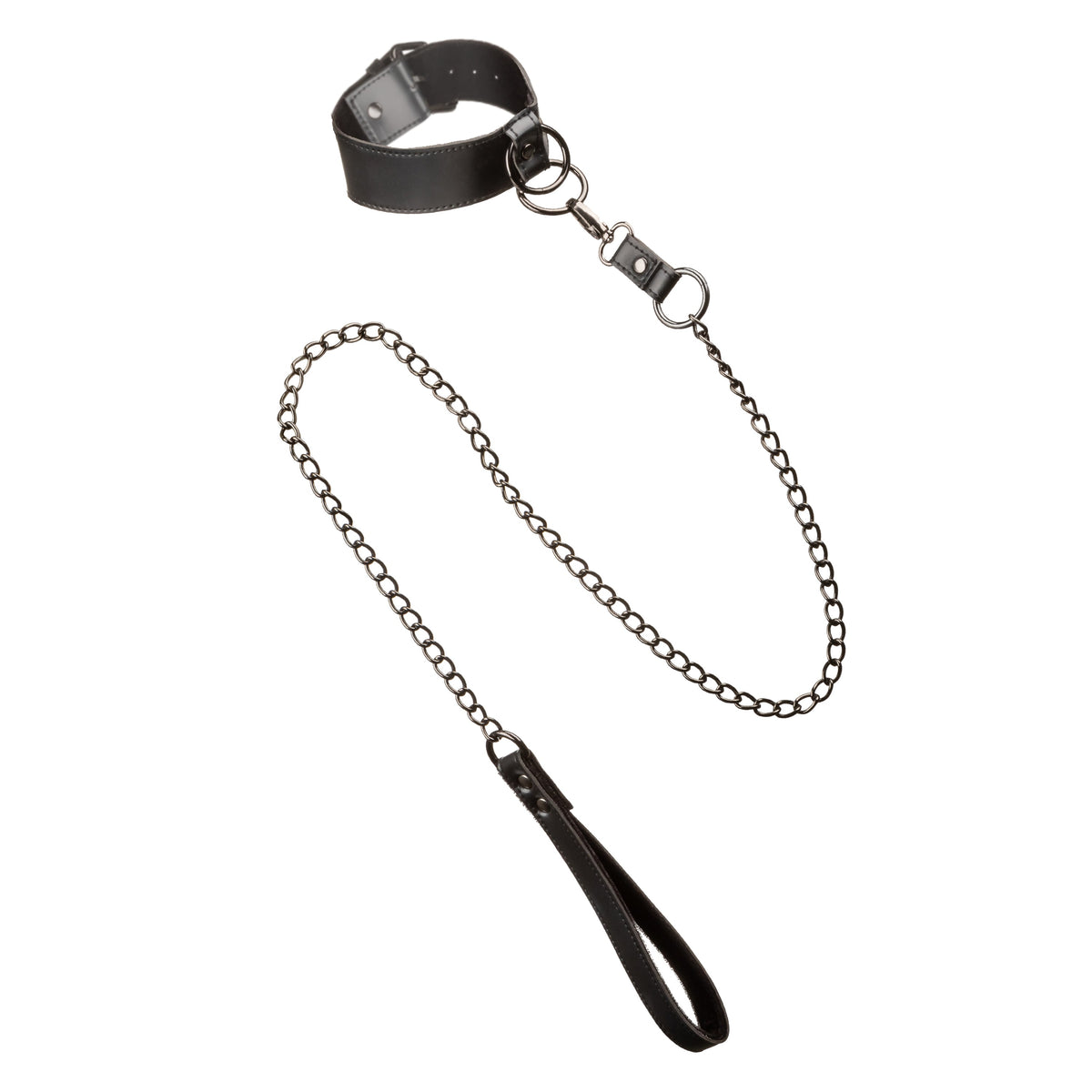 Euphoria Collection Collar With Chain Leash Black Velvet and Vegan Leather > Bondage Gear > Collars & Leashes - Tophatter Daily Deals