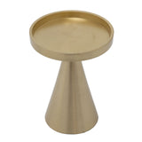 Gold Metal Candle Holder for Pillar Candles | Modern Brass Effect Candlestick Candle Holder - Tophatter Daily Deals