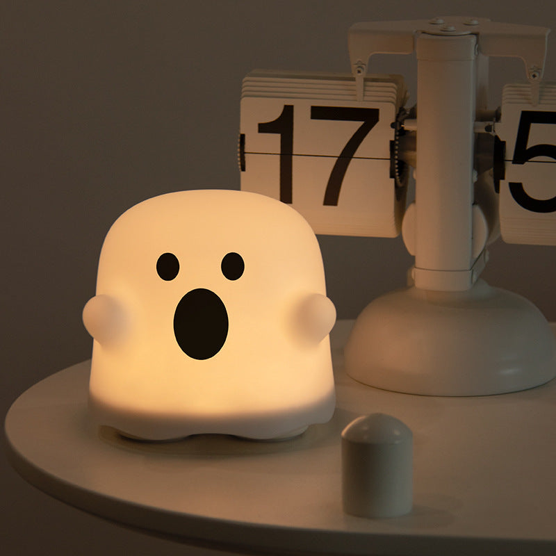 Silicone Night Light Touch Lamp Bedside Cute Halloween Haha Style 3D Changing Face Moving Picture Frame - Tophatter Daily Deals