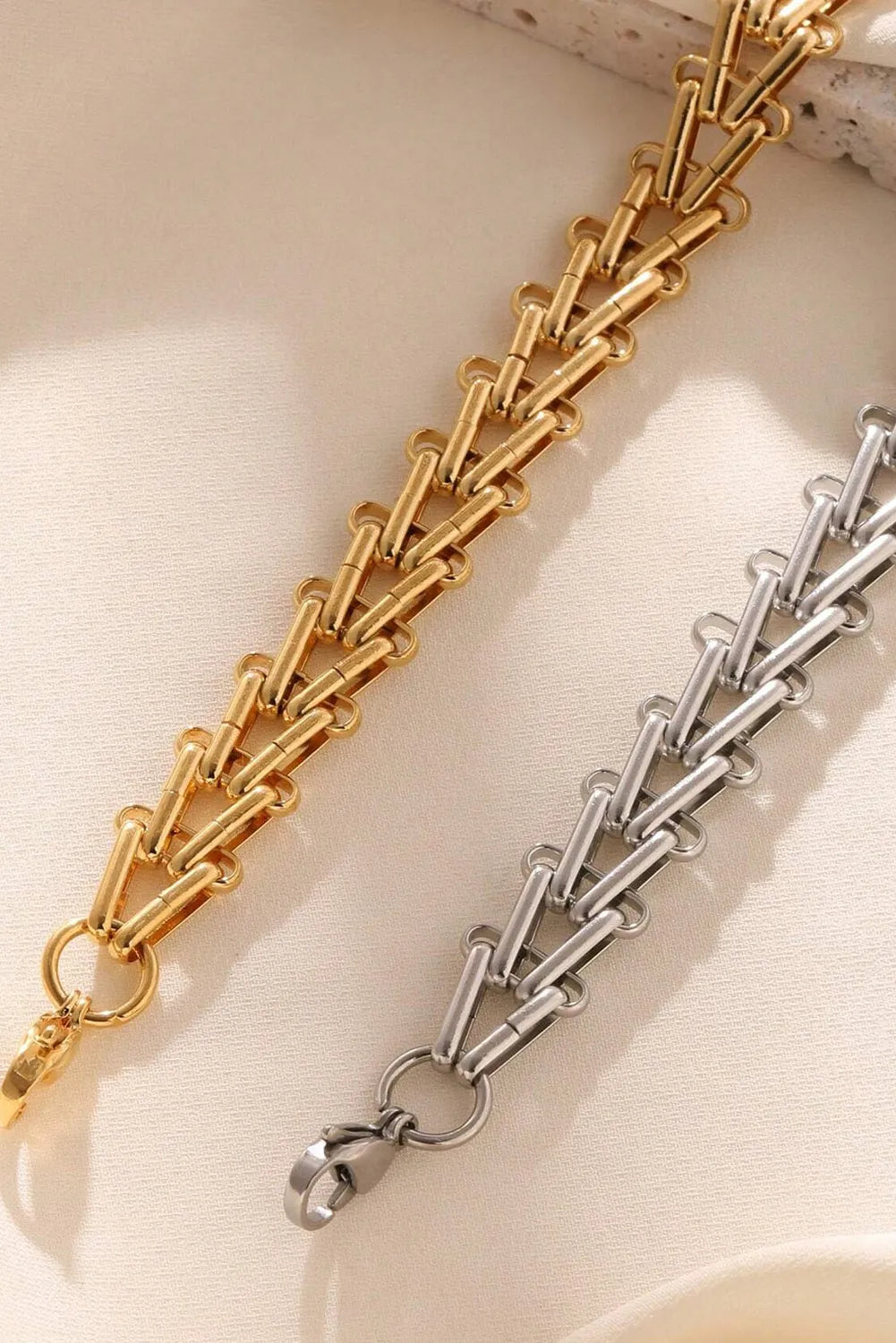 Gold Link Chain Minimalist Bracelet Bracelets - Tophatter Daily Deals