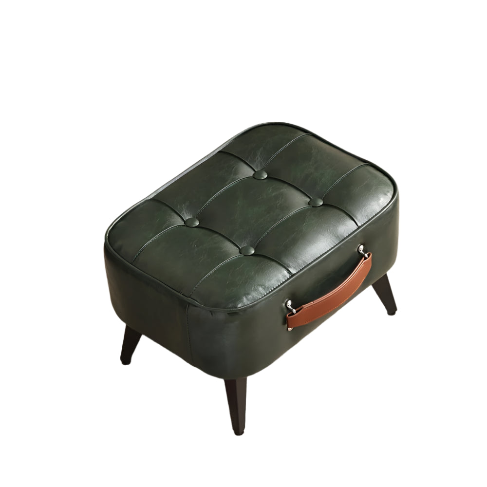 Leather Footstool Ottoman with Storage Furniture > Living Room > Ottomans & Footstools - Tophatter Daily Deals