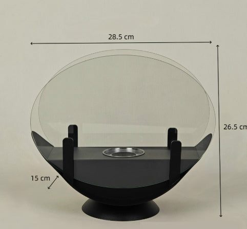 Alcohol Fireplace Lamp Indoor Real Fire Heating Atmosphere Desktop Oval 0 - Tophatter Daily Deals