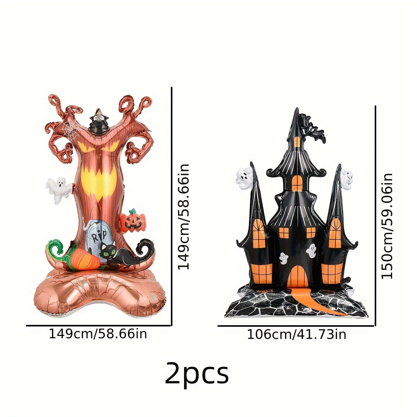 Halloween Haunted House & Tree Foil Balloons (2pcs) Halloween - Tophatter Daily Deals