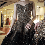 Black Wedding New Bride Big Train Main Yarn Dress 0 - Tophatter Daily Deals