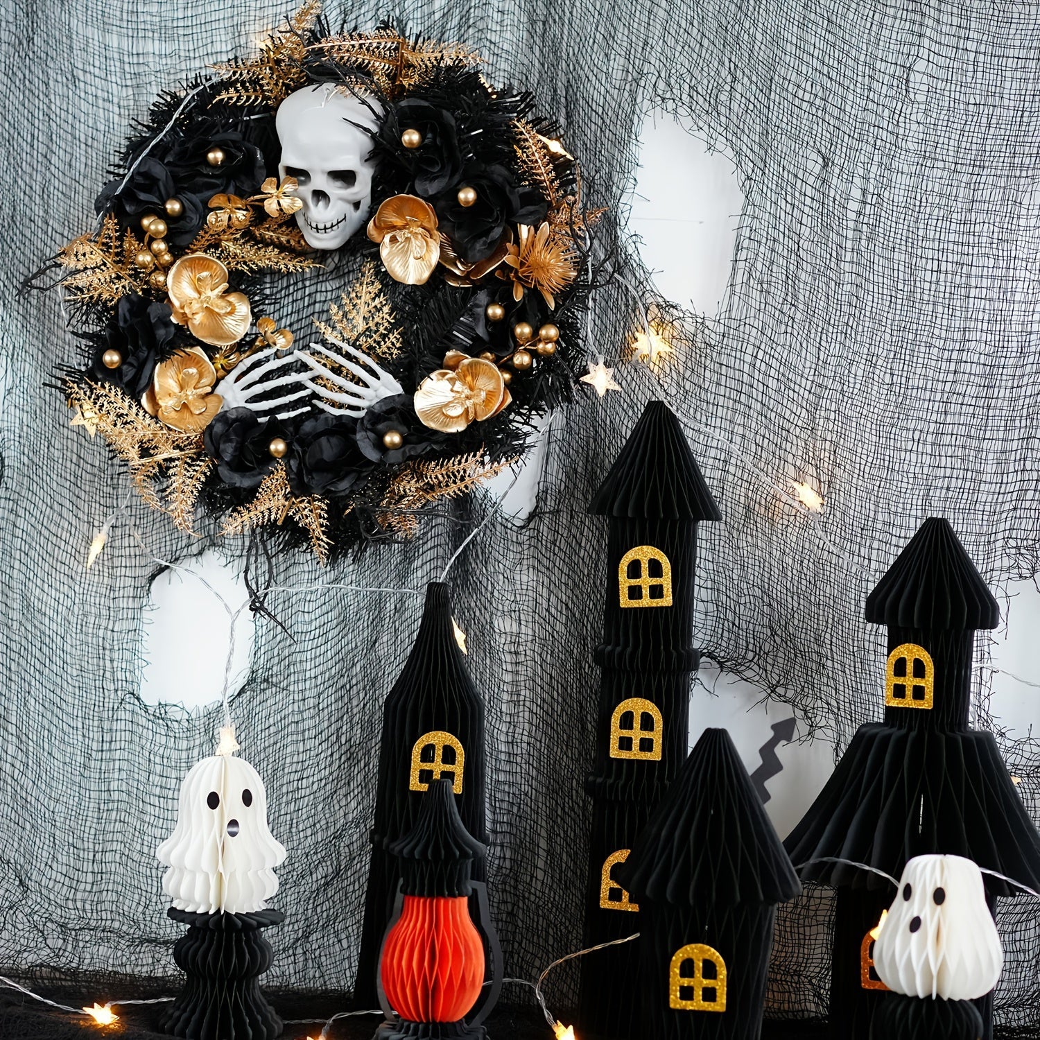Gothic Halloween Wreath Door Hanging Decoration Halloween - Tophatter Daily Deals