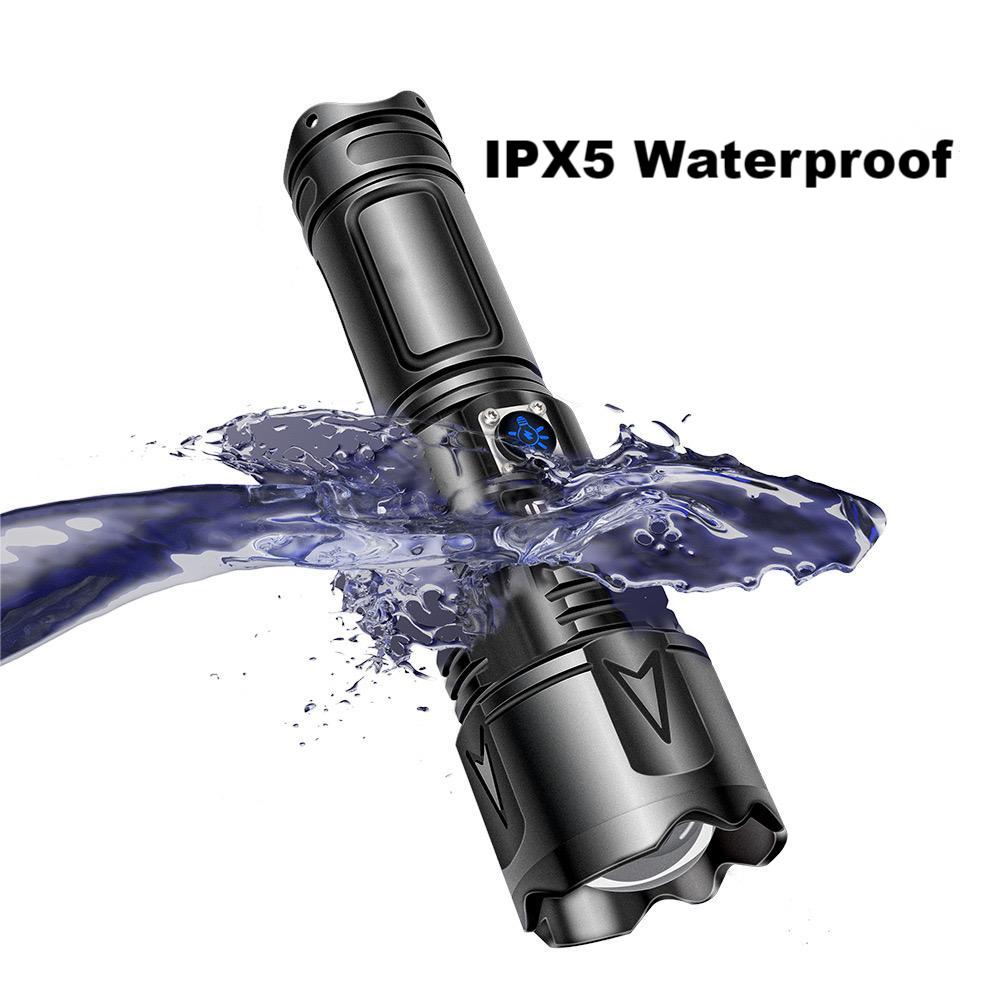 Rechargeable LED Flashlights High Lumens 5 Modes, IPX6 Waterproof Handheld - Tophatter Daily Deals