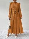 Tie Waist Long Sleeve Dress Casual Dresses - Tophatter Daily Deals