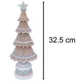 Gingerbread Christmas Tree Centerpiece | Festive Resin Tree Ornament - 32cm Ornament - Tophatter Daily Deals