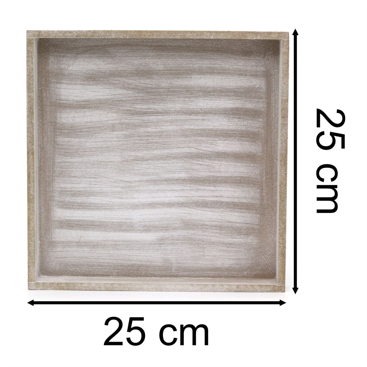 Rustic Grey Wash Wooden Tray | Distressed Grey Display & Jewellery Dish - 25cm Tray - Tophatter Daily Deals