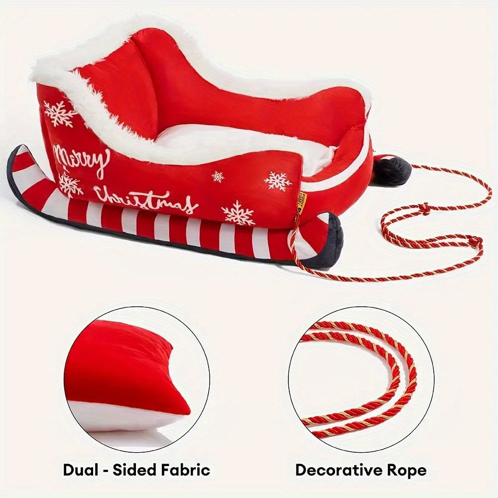 Holiday Christmas Plush Sled Dog Bed Red Christmas - Tophatter Daily Deals