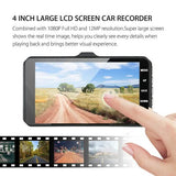 A6T 4-Inch 170° Wide Angle Full HD 1080P Car DVR Dual Lens Dash Cam Rear View Camera Video Recorder with Touch Screen Automotive - Tophatter Daily Deals