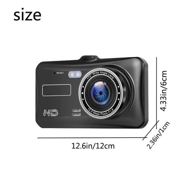 A6T 4-Inch 170° Wide Angle Full HD 1080P Car DVR Dual Lens Dash Cam Rear View Camera Video Recorder with Touch Screen Automotive - Tophatter Daily Deals