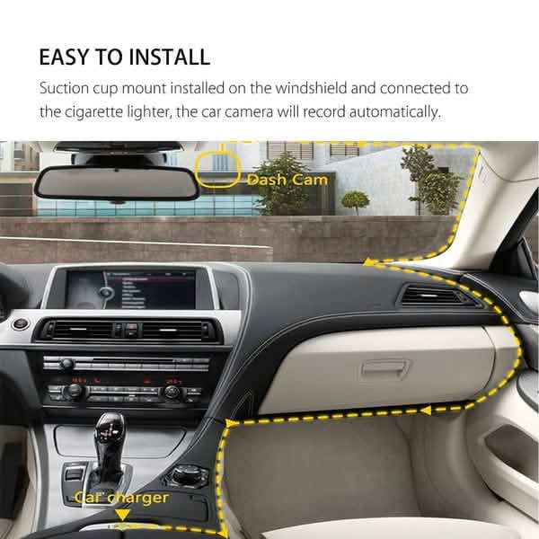 A6T 4-Inch 170° Wide Angle Full HD 1080P Car DVR Dual Lens Dash Cam Rear View Camera Video Recorder with Touch Screen Automotive - Tophatter Daily Deals
