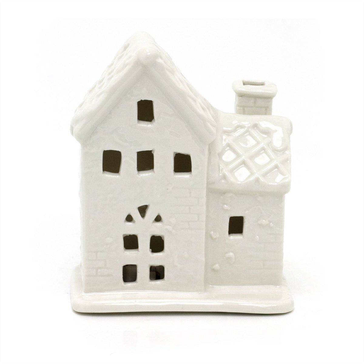 Ceramic Christmas LED House Ornament with Diamond Roof | Light-Up Decoration LED Light - Tophatter Daily Deals