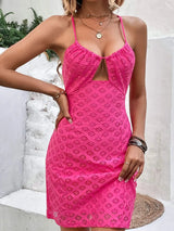 Openwork Spaghetti Strap Mini Dress Cocktail Dresses - Tophatter Daily Deals