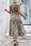 Floral V-Neck Tiered Sleeveless Dress Casual Dresses - Tophatter Daily Deals