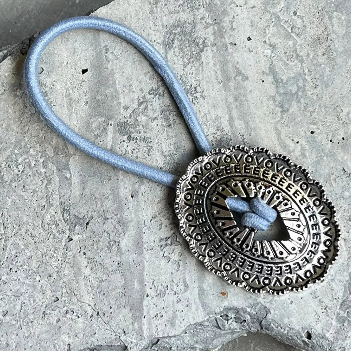 2-Piece Alloy Elastic Hair Ropes Misty Blue One Size Hair Accessories - Tophatter Daily Deals