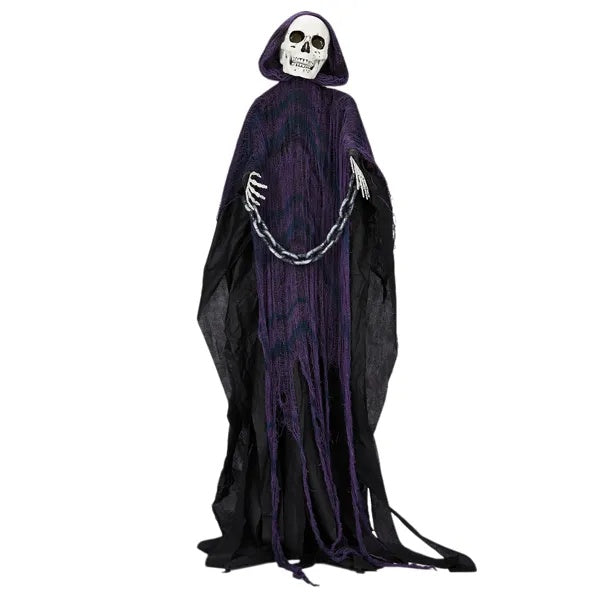 Grim Reaper Animatronic 6ft Sound Activated Halloween 3D Changing Face Moving Picture Frame - Tophatter Daily Deals