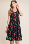 BOMBOM Floral Ruched Tank Dress Casual Dresses - Tophatter Daily Deals