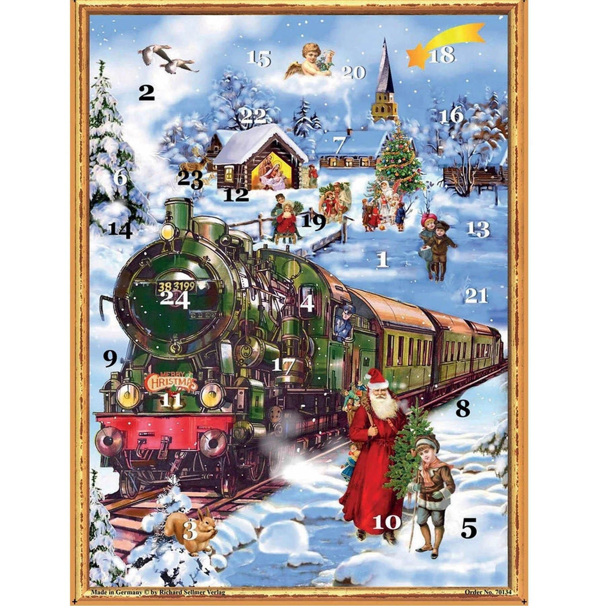 Train in the Snow Christmas Advent Calendar Traditional Picture Advent Calendar Advent Calendar - Tophatter Daily Deals
