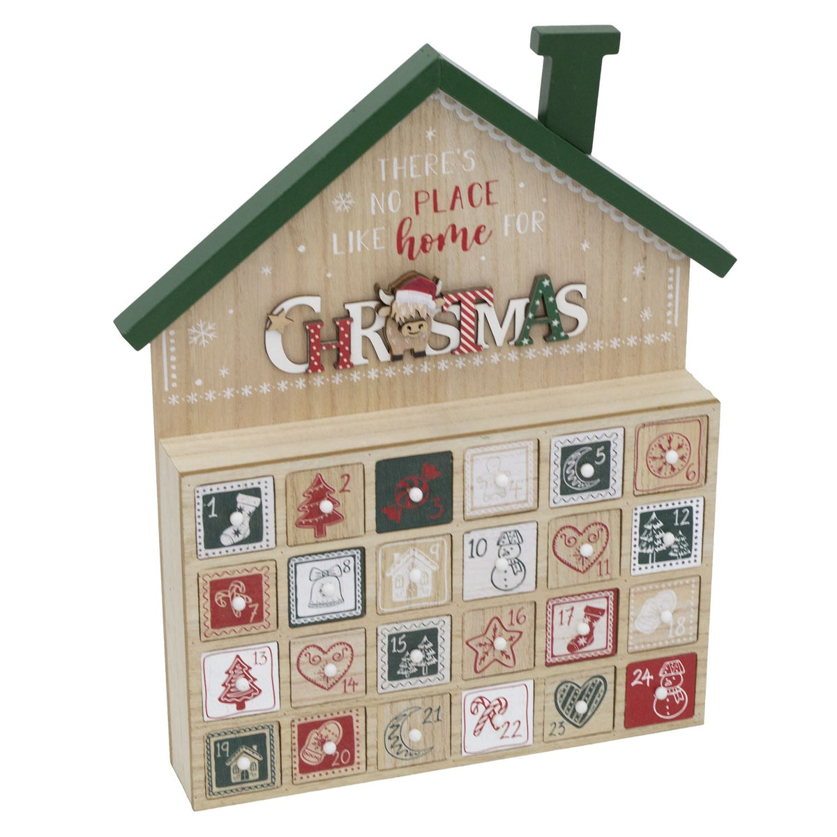 Wooden House Highland Cow Christmas Advent Calendar | Fill Your Own Calendar Advent Calendar - Tophatter Daily Deals