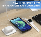 3 In 1 Magnetic Foldable Wireless Charger Charging Station Multi-device Folding Cell Phone Wireless Charger Gadgets 0 - Tophatter Daily Deals