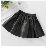 Autumn Winter New Style Children Foreign Style Korean Leather Skirt Black 0 - Tophatter Daily Deals
