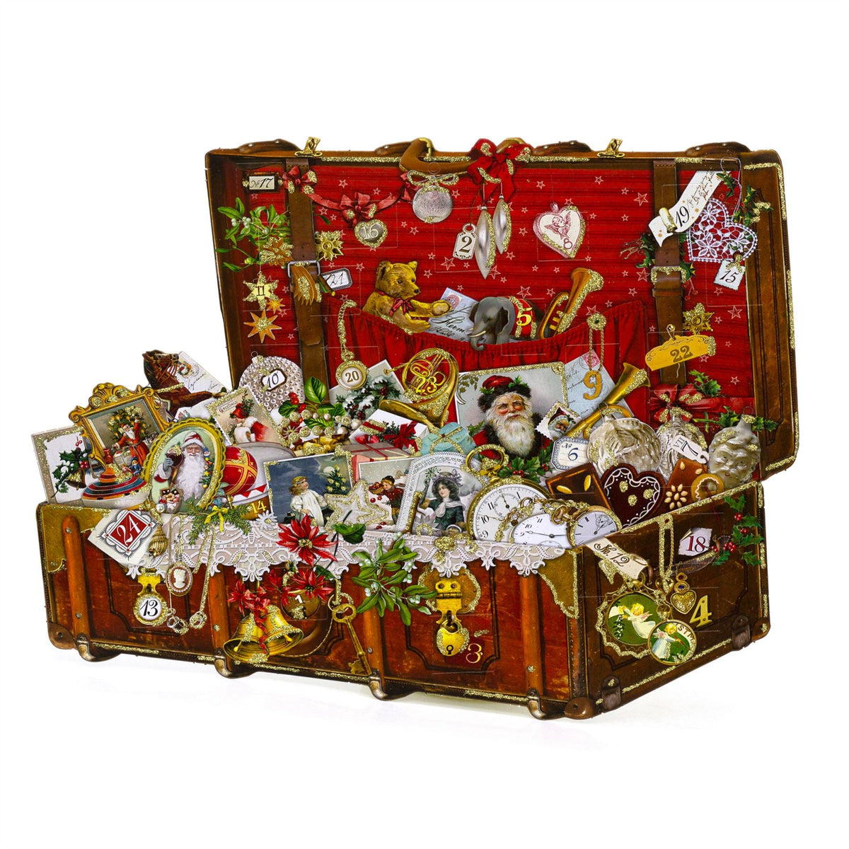 Vintage Suitcase Christmas Advent Calendar | Traditional Picture Advent Calendar Advent Calendar - Tophatter Daily Deals