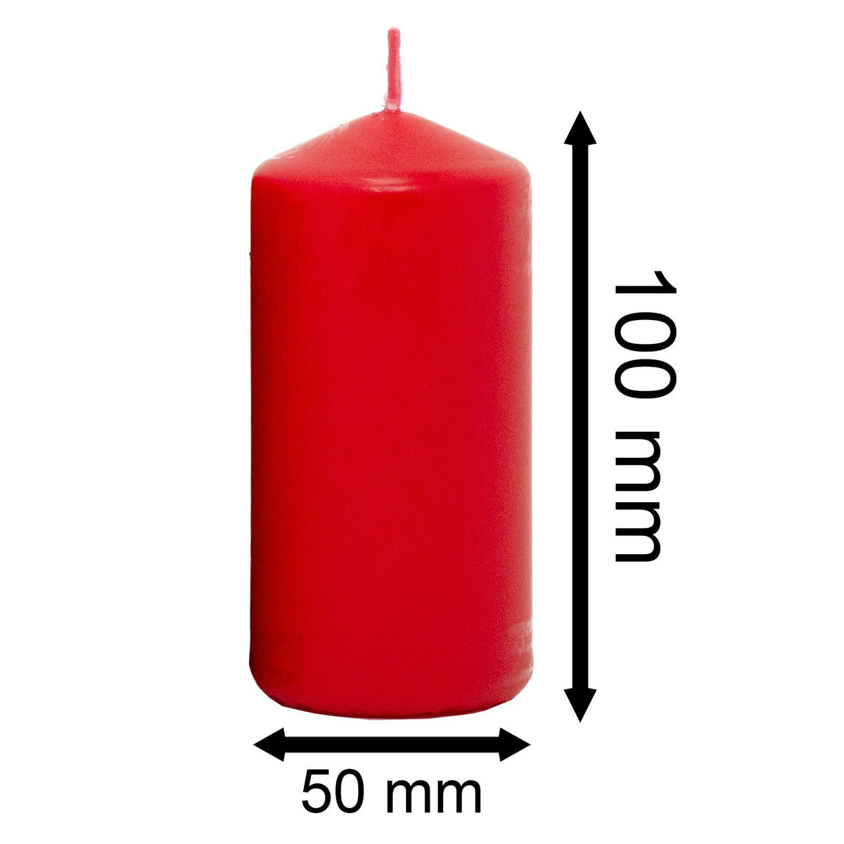 Set of 4 Red Pillar Candles | Unscented Wax Candles for Home & Events - 5x10cm Candle - Tophatter Daily Deals