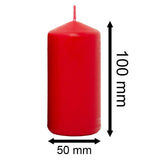 Set of 4 Red Pillar Candles | Unscented Wax Candles for Home & Events - 5x10cm Candle - Tophatter Daily Deals