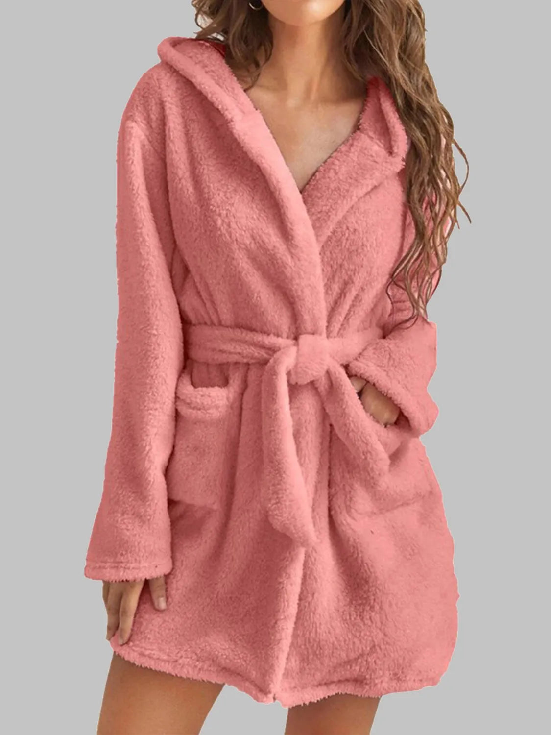 Tie Waist Hooded Robe Sleep Dresses Apparel & Accessories Fast Shipping Free Shipping HOT DEALS HOME PAGE Lingerie Sleepwear Loungewear New Deals sexy lingerie Ship From Overseas Ship from USA Sleep Sleep Dresses sleepwear Sleepwear & Loungewear USA USA STOCK women lingerie Women's Fashion Y#M#L - Tophatter Daily Deals And Savings